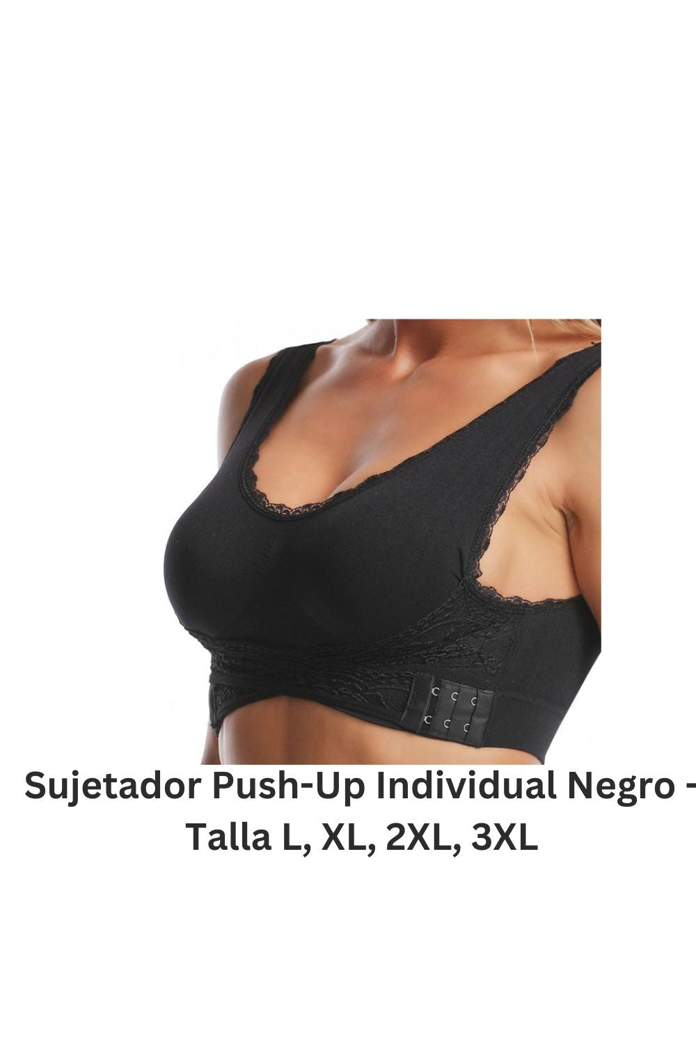 Sujetador Push-Up Individual Negro / Beige / Blanco