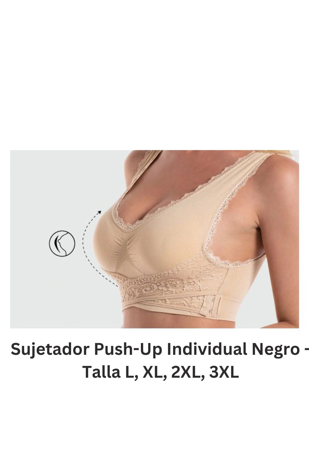 Sujetador Push-Up Individual Negro / Beige / Blanco