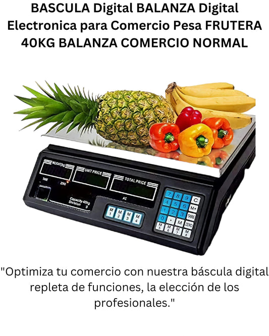 BASCULA Digital BALANZA Digital Electronica para Comercio Pesa FRUTERA 40KG BALANZA COMERCIO NORMAL