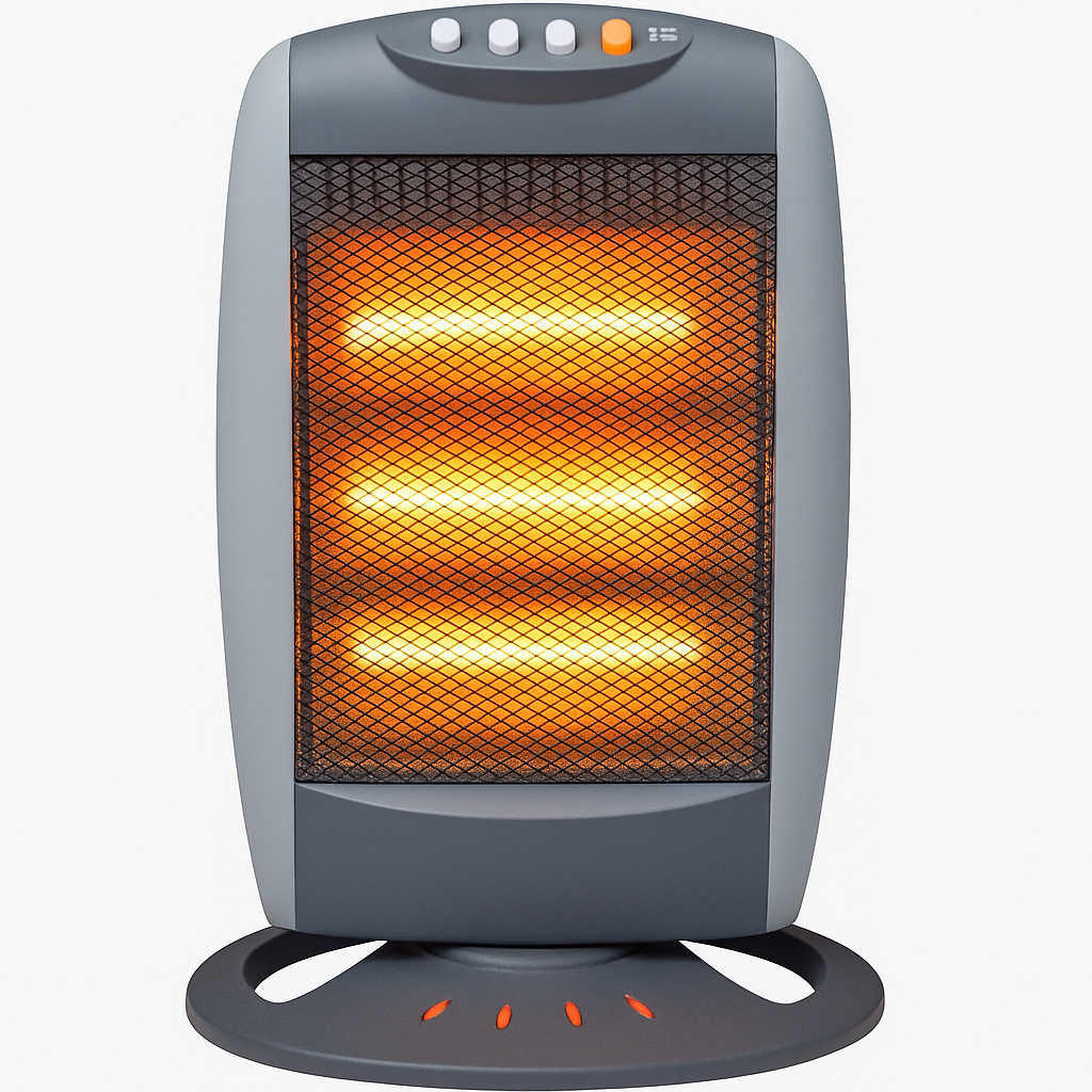 Estufa eléctrica - Style , 1200 W, 3 niveles de calor, 3 barras, Protección sobrecalentamiento, Gris