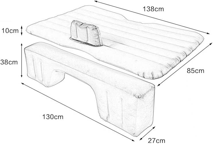 Colchón de aire de coche SUV para coche, colchón inflable para coche, colchón de aire con bomba, cama de aire móvil, colchón de aire más grueso, para viajes, camping, al aire libre