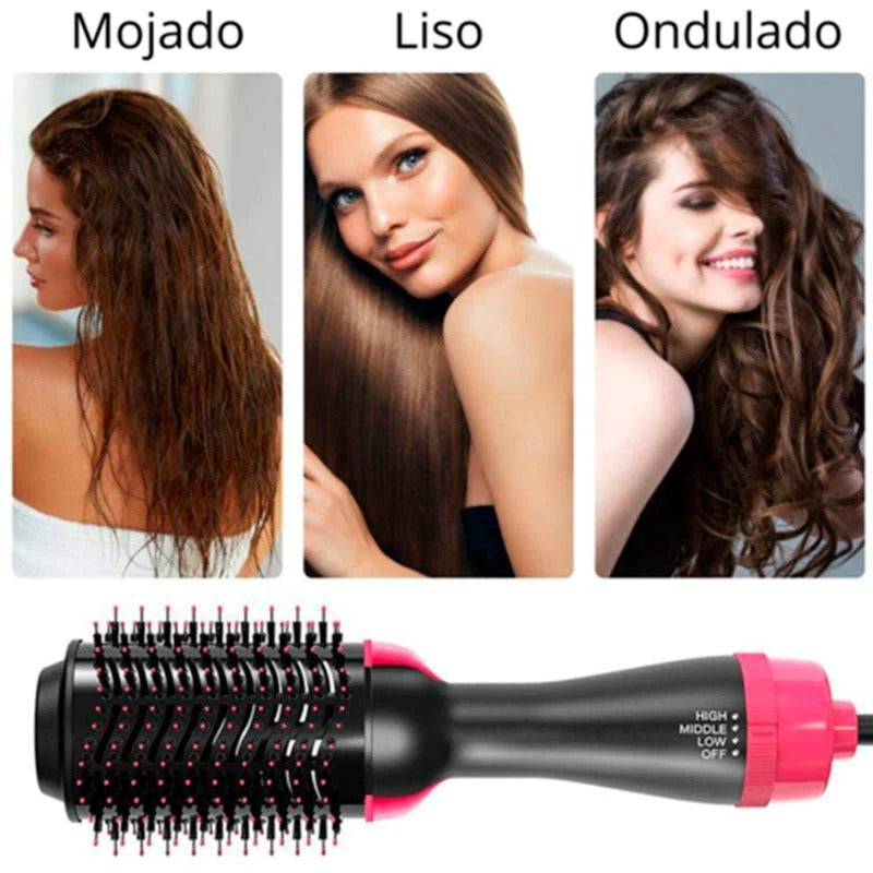 Cepillo 3 en 1 Alisador Pelo, Moldeador de Pelo, Multifunción para Secar, Alisar, Rizar y Dar Volumen al Cabello